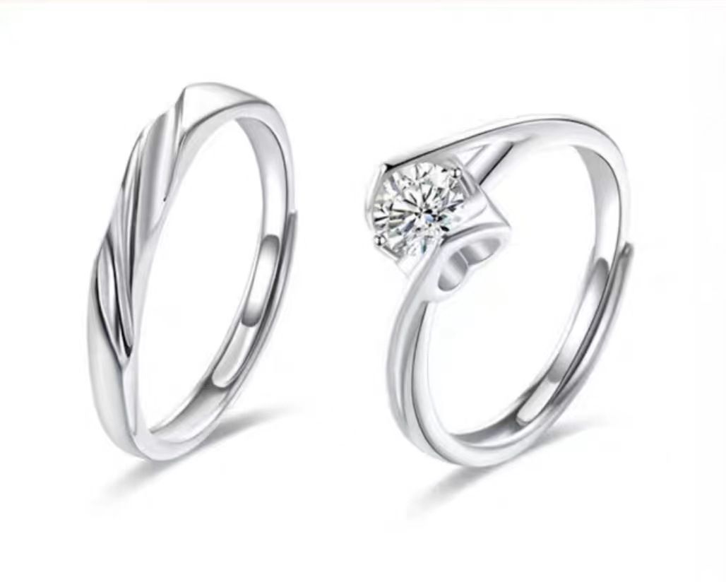 Fang qi Copper Mobius Ring for Couple Cardiac signal Women's