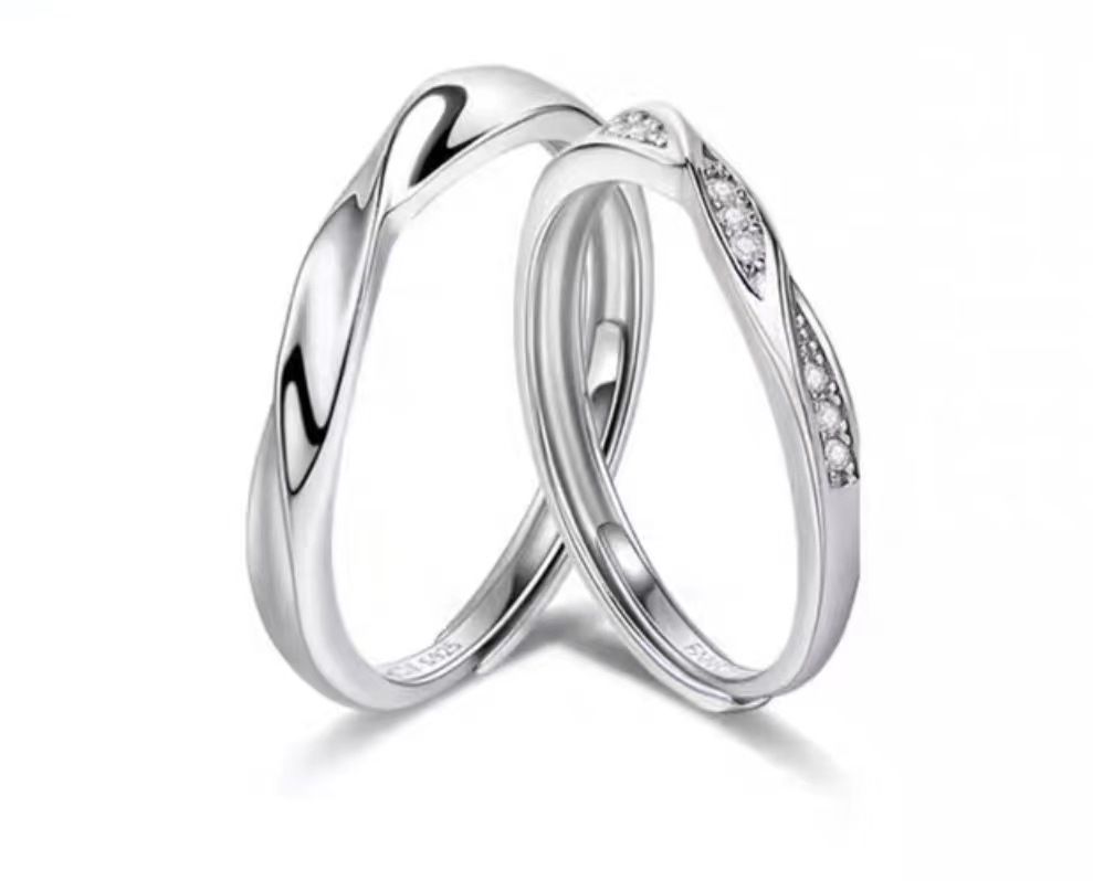 Fang qi Copper Mobius Ring for Couple Twin knot A pair
