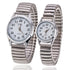 Quartz Watch Stainless Steel Elastic Band 38mm Silver white noodles small size