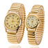 Quartz Watch Stainless Steel Elastic Band 38mm Gold face small size