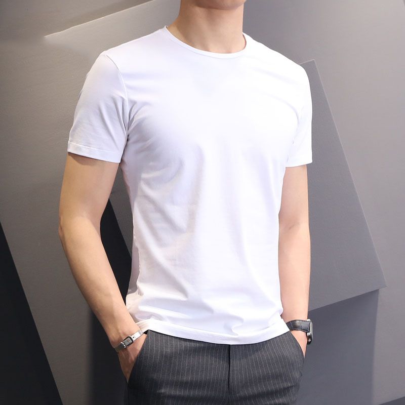 Men Tshirt White Slim Fit Short Sleeve White [slim edition]] XXL