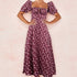 Hongyi Floral Long Dress Summer 2026 Burgundy 3XL