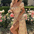 Hongyi Floral Long Dress Summer 2026 Apricot 2XL Size: XXL; Height (cm): 175-180; Weight (kg): 65-70; Bust (cm): 98-102; Waist (cm): 82-86; Shoulder width (cm): 41; Length (cm): 66