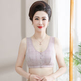 Women Cotton Front Closure Bra Gather Support Pink 46/105 [83.00 kg-90.00 kg]