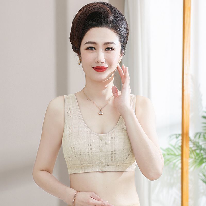 Women Cotton Front Closure Bra Gather Support Skin color 38/85 [53.00 kg-60.00 kg]