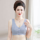 Women Cotton Front Closure Bra Gather Support Gray 44/100 [75.50 kg-82.50 kg]