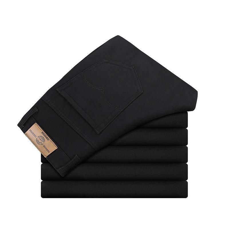 Tao Shang Pai Mens Cotton Chinos Straight Trousers Black 28