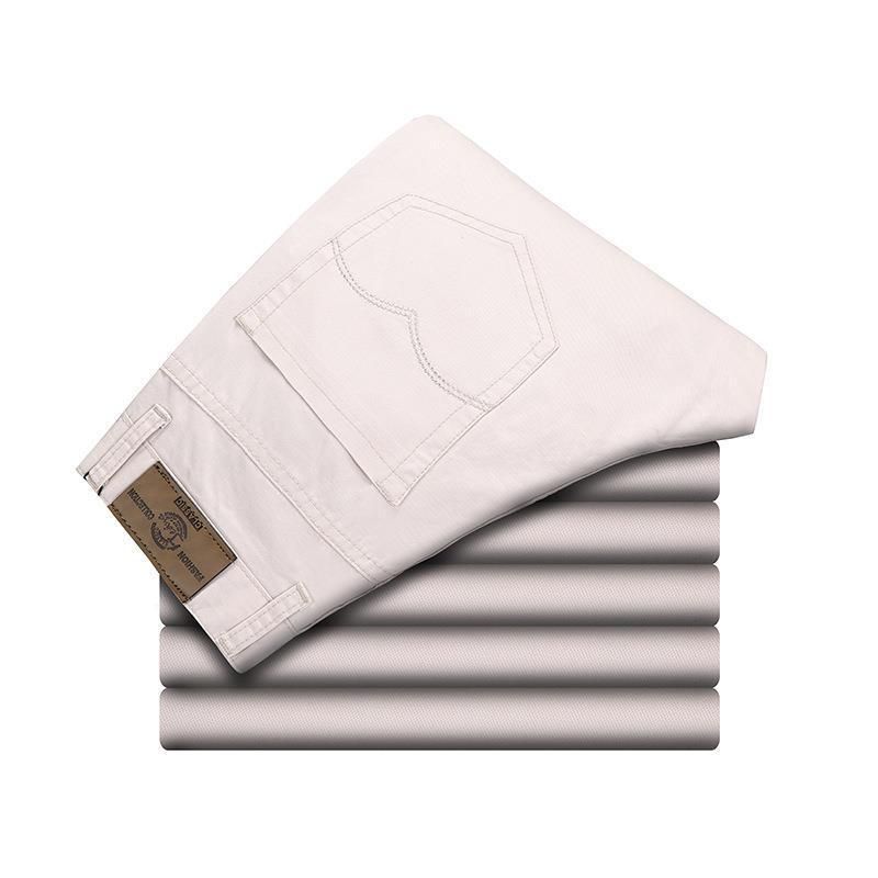 Tao Shang Pai Mens Cotton Chinos Straight Trousers White 29
