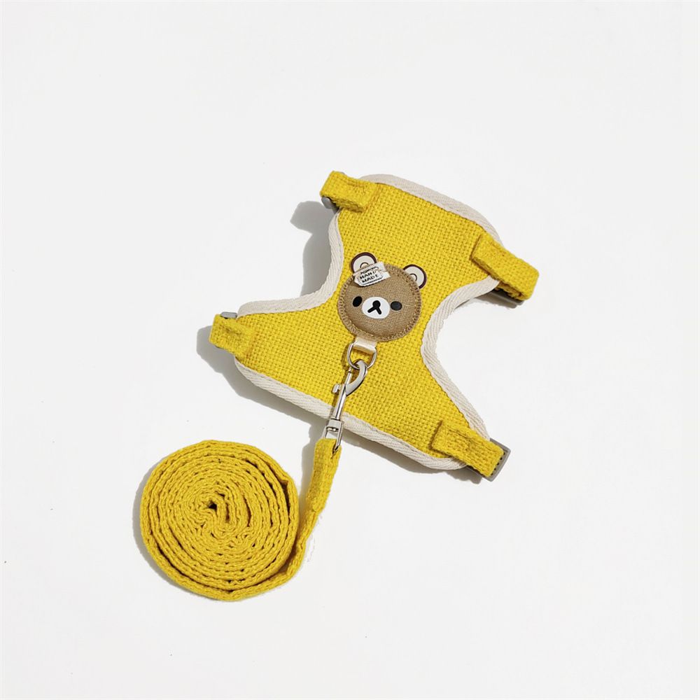 Adjustable Bear Chest Harness for Small Dogs and Cats Bear yellow M code recommended 3.00 kg-6.50 kg