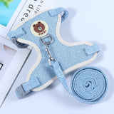Adjustable Bear Chest Harness for Small Dogs and Cats Blue bear M code recommended 3.00 kg-6.50 kg