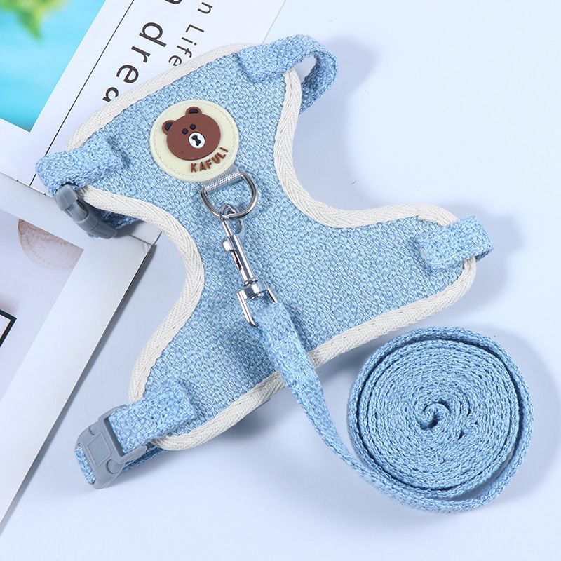 Adjustable Bear Chest Harness for Small Dogs and Cats Blue bear S code is recommended below 1.00 kg-3.00 kg