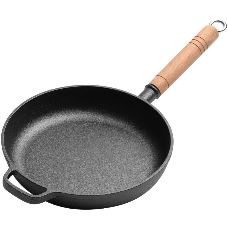 Cast Iron Frying Pan Wooden Handle 25cm