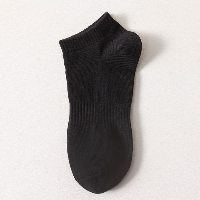 Unisex Cotton Socks Deer Moon 7A Antibacterial Boat socks-Black (5cm) All yards