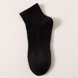 Unisex Cotton Socks Deer Moon 7A Antibacterial Short cylinder-Black (8cm) All yards