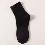 Unisex Cotton Socks Deer Moon 7A Antibacterial Middle cylinder-Black (13cm) All yards