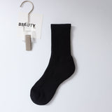 Unisex Cotton Socks Deer Moon 7A Antibacterial Thickened Towel Bottom-Black All yards