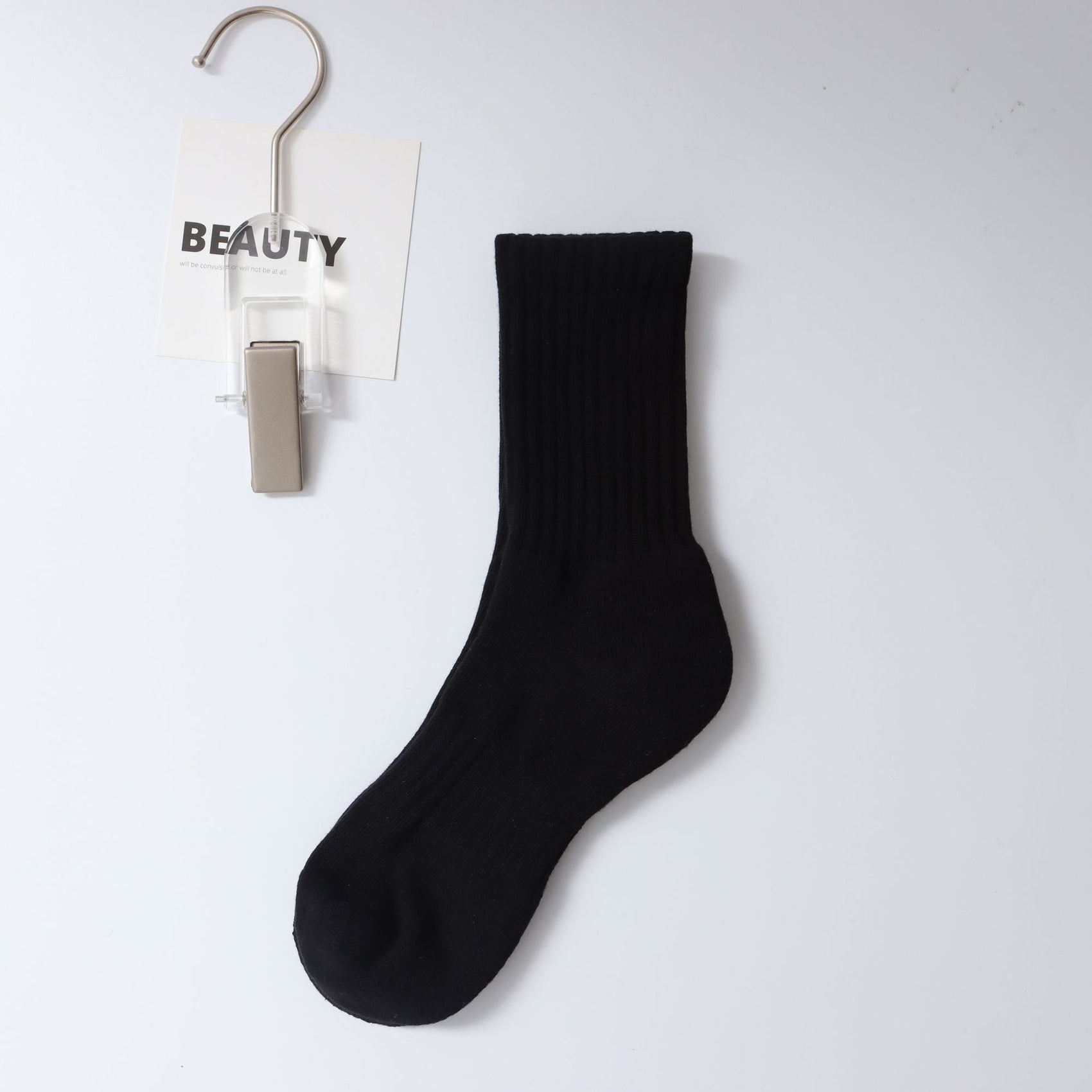 Unisex Cotton Socks Deer Moon 7A Antibacterial Thickened Towel Bottom-Black All yards