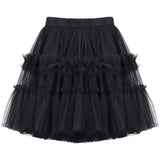 Girls Princess Skirt Polyester Ruffled Summer Black 160cm