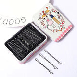Black Alloy Side Hairpin Wave Style Women Little Couple-100 waves