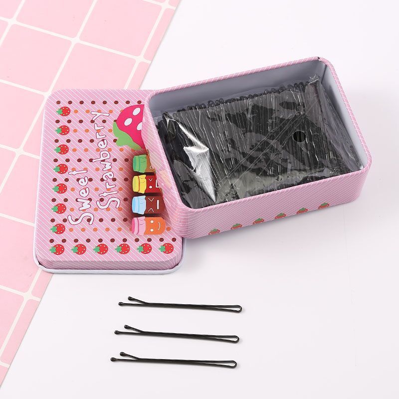 Black Alloy Side Hairpin Wave Style Women Strawberry-100 straight plates