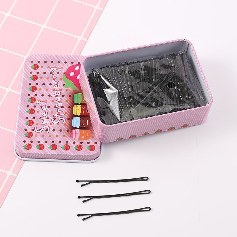 Black Alloy Side Hairpin Wave Style Women Strawberry-100 waves