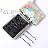 Black Alloy Side Hairpin Wave Style Women Elephant-100 waves