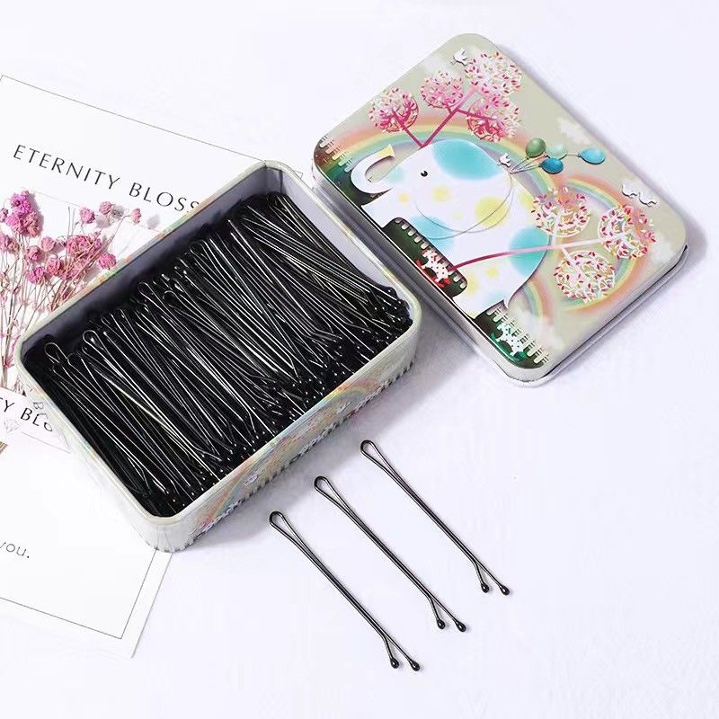 Black Alloy Side Hairpin Wave Style Women Elephant-100 straight plates
