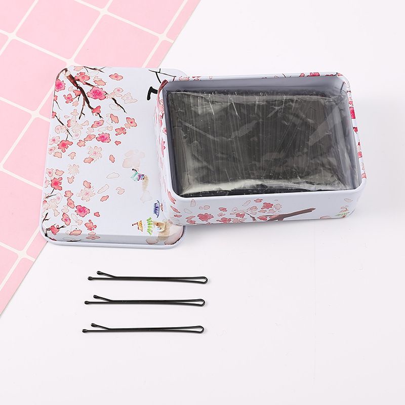 Black Alloy Side Hairpin Wave Style Women Plum blossom-100 straight plates