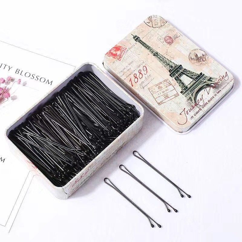 Black Alloy Side Hairpin Wave Style Women Tower-100 straight plates