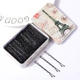 Black Alloy Side Hairpin Wave Style Women Tower-100 waves