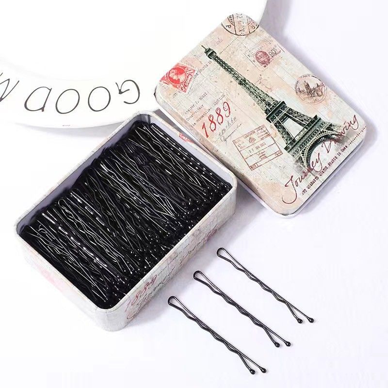 Black Alloy Side Hairpin Wave Style Women Tower-100 waves