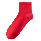 Yadillon Men Cotton Socks Antibacterial Anti Odor red All yards