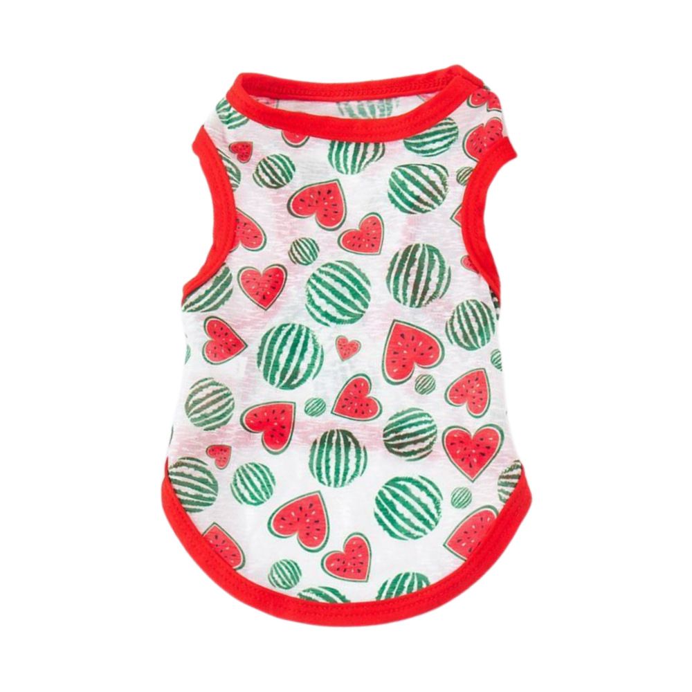 Pet Vest Polyester Summer Dog Cat Clothing Love watermelon red 5XL