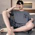 Shelofei Men Summer Cotton Pajama Set Short Sleeve DF93029 XXL