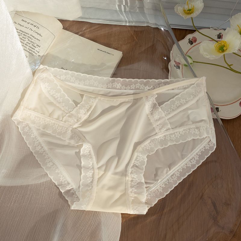 Yi Si Mi Mid Waist Ice Silk Quick Dry Breathable... Apricot M (40.00 kg-50.00 kg