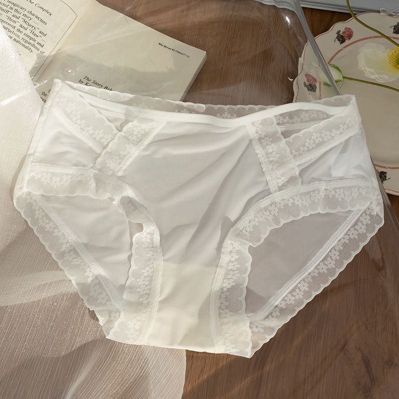 Yi Si Mi Mid Waist Ice Silk Quick Dry Breathable... White XL (60.00 kg-70.00 kg