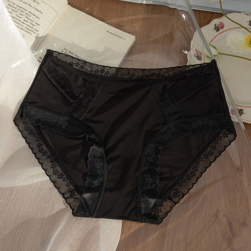 Yi Si Mi Mid Waist Ice Silk Quick Dry Breathable... Black XL (60.00 kg-70.00 kg