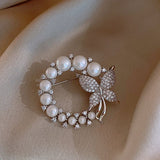 Alloy Butterfly Brooch for Women Electroplated 233# Silver