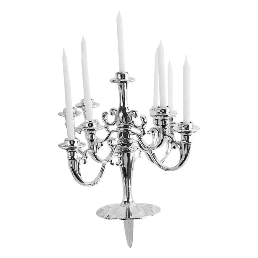 Retro Cake Candlestick Set with Candles Gold (matching candle)