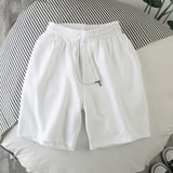 Men Summer Casual Straight Solid Polyester Elastic... White 2XL