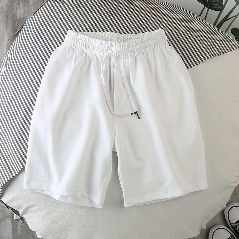Men Summer Casual Straight Solid Polyester Elastic... White 2XL