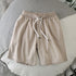 Men Summer Casual Straight Solid Polyester Elastic... Apricot 5XL