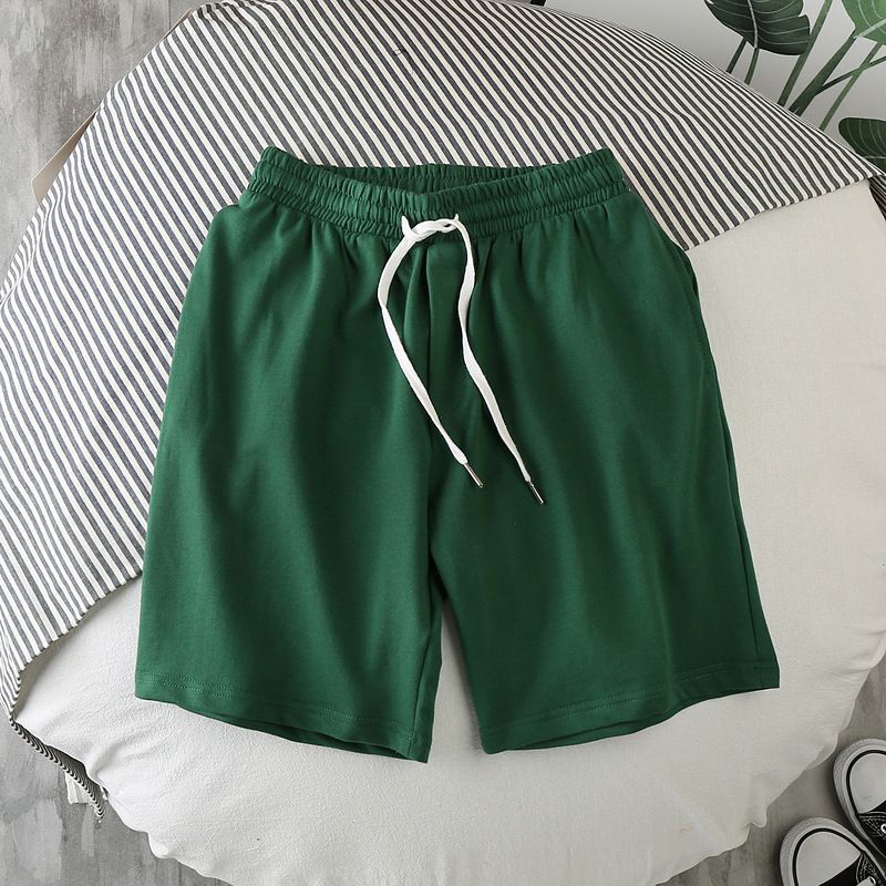 Men Summer Casual Straight Solid Polyester Elastic... Green XL