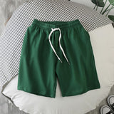 Men Summer Casual Straight Solid Polyester Elastic... Green 5XL