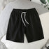 Men Summer Casual Straight Solid Polyester Elastic... Black 3XL