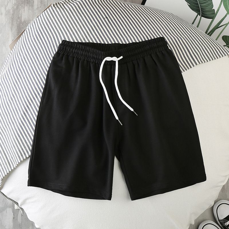 Men Summer Casual Straight Solid Polyester Elastic... Black 4XL