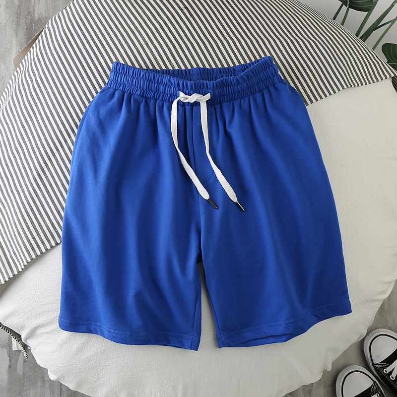 Men Summer Casual Straight Solid Polyester Elastic... Blue XL