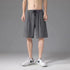 Men Summer Casual Straight Solid Polyester Elastic... Dark gray 4XL