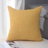 Le Su Cotton Linen Cushion Solid Color with Core 14# bright yellow 40*60-single pillowcase