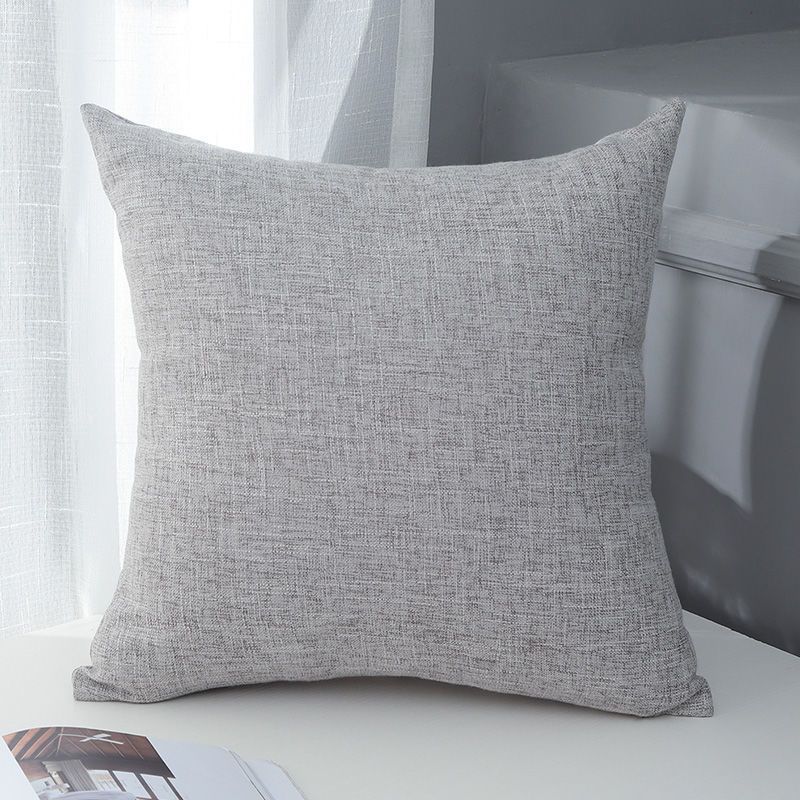 Le Su Cotton Linen Cushion Solid Color with Core 59# elegant gray 60*60-single pillowcase